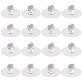 Wz03 Wzttdm 16 Pcs Cabinet Drawer Pull Knobs - Self Adhesive Clear Acrylic Crystal Shaped