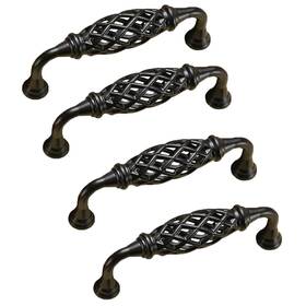 Hld0314 Xdhldulyk 4pcs Birdcage Cabinet Hardware Handle Pull Cast Iron Antique Door
