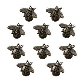 Xfjymxdm 630504931465 10 Pcs Bee Knobs Gold Brass Shape Hardware For Cabinets B