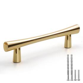 Yagu 732172605478 5 Pack Bright Gold Solid Cabinet Handles 3.75 Inch Hole Center Polished Brass