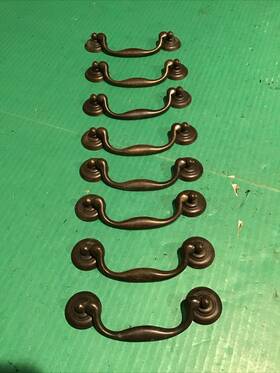 K1320 Yc Lot Of 8 Drop Bail Drawer Dresser Pull Handle Bronze 2002 4 Inch Coc