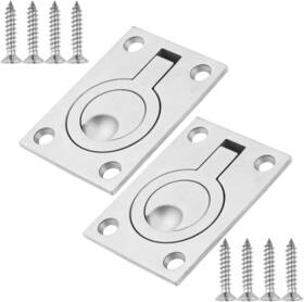 Yeabwps 445002396332 2 Pack Square Flush Pull Ring Handles Recessed Boat Hatch Latch Cabinet M