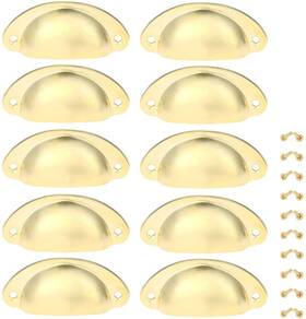Sz070280018347rk-8-u10 Yetaha Gold Drawer Pulls 10pcs Bin Cup Cabinet Handles Retro Shell Shape Knobs For D