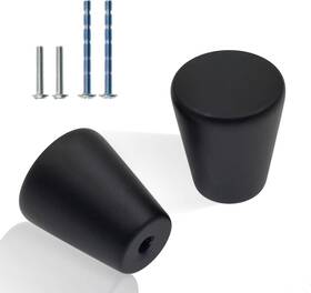 Yooheyzhzh1745 Yoohey Hitefu 10pcs Small Black Knobs 20mm/0.78 Diameter Cabinet Flat