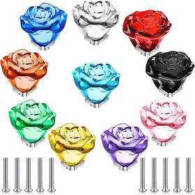 Youyole 313098037026 10 Pcs Dresser Crystal Knobs 30mm Glass Pull For Cabinets And Drawers Kn