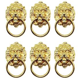 Yunpo 750440690131 6 Pack Lion Head Knob Pull Handles With Ring For Dresser Drawer Cabinet