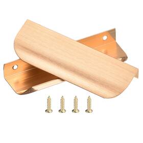 Zaplyte 601968765507 Gold Edge Drawer Pulls Finger For Cabinets 96mm Hole Center 10pcs