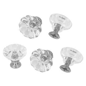 Zaplyte 602451216667 5pack 30mm Clear Plastic Crystal Cabinet Drawer Door Pulls Knobs Handle