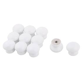 Zaplyte 605322326052 Wood Round Single Mounting Hole Door Drawer Case Pull Knob White 11pcs