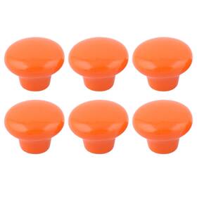 Zaplyte 609876227148 Hotel Ceramic Round Furniture Cupboard Wardrobe Drawer Pull Knobs Orange 6pcs