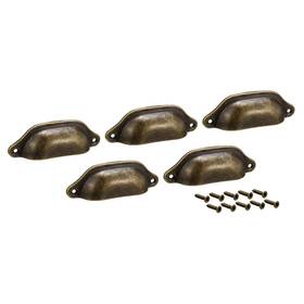 Zaplyte 609876728072 Cup Drawer Pull Kitchen Cabinet Handles Bronze Tone 83mm Hole Centers 5pcs