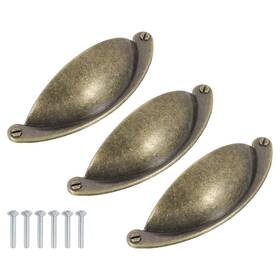 Zaplyte 617662353711 3pcs Drawer Pulls 2-1/2 Inch Zinc Alloy Cabinet Cup Pull With Screws Bronze