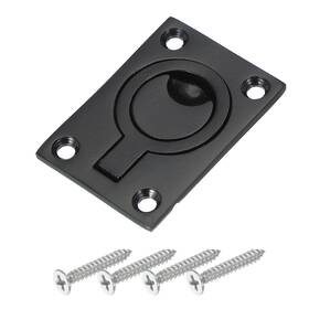 Zaplyte 619668468994 2-1/2 Inch -1-3/4 Flush Pull Ring Handles Recessed Door With Screw Black