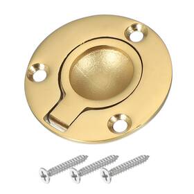 Zaplyte 619668469014 2 Inch Round Flush Pull Ring Handles Recessed Door With Screw Gold