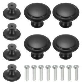 Zaplyte 632702660925 8pcs Stainless Steel Knobs Single Hole Pull With Screw 27mm Black