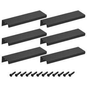 Zaplyte 634149548118 10pcs Cabinet Edge Finger Pull 120mm/4.72 Hidden Pulls Black