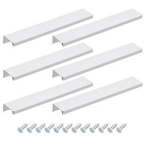 Zaplyte 634149548330 10pcs Cabinet Edge Finger Pull 200mm/7.87 Hidden Pulls Silver