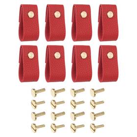 Zaplyte 640283544114 8 Pack Leather Drawer Pulls For Dresser Kitchen Cupboard Red Zaplyte 640283544114 8 Pack Leather Drawer Pulls For Dresser Kitchen Cupboard Red