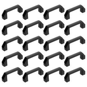 Zaplyte 641832034919 20 Pack Rectangular Plastic Pull Handle 90mm Hole Center Cabinets Black