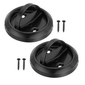 Zaplyte 649603659385 2 Pcs Recessed Door Handles Round Flush Pulls Embedded Hidden Black