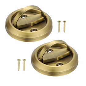 Zaplyte 655692425954 2 Pcs Recessed Door Handles Round Flush Pulls Embedded Hidden Brass