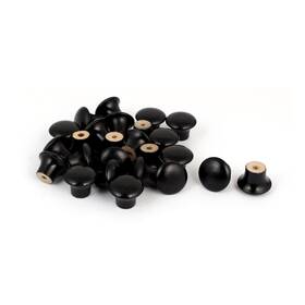 Zaplyte 709874237061 Kitchen Cupboard Cabinet Door Wooden Pull Knob Grip Handle Black 24x18mm 25 Pcs