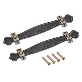 Zaplyte 745065672112 2pcs Drawer Pulls 6.3 Inch Leather Dresser Handles Door Knobs Cupboard Pull Black