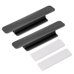 Zaplyte 746453378753 2pcs Self-stick Handles Pulls Black Plastic For Bathroom 110mm/4.33 Inch Length