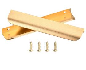 Zaplyte 766549873412 25 Pack Finger Edge Pull Furniture Drawer Handles 6.3 Inch Hole Center Gold