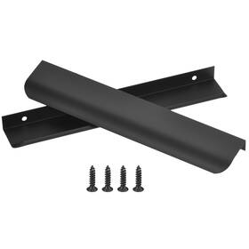Zaplyte 766549873580 25 Pack Finger Edge Pull Furniture Drawer Handles 6.3 Inch Hole Center Black