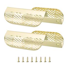 Zaplyte 767153432156 4 Pack Edge Pulls For Cabinets Hollow Leaf Cabinet 3.7 Inch Hole Centers