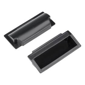 Zaplyte 784958350669 Flush Pull Finger Insert Recessed Cabinet Handles 110mm X 40mm 19mm Black 2pcs