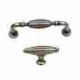Zc5585-borb-zc5158-borb Hwd Pewter Fluted Ribbed 90 Mm C 3 Pull And Football Knob Cabinet Bath Furniture