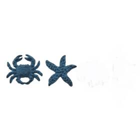 D-dw70431 Zeckos Scratch And Dent Set Of 3 Blue Cast Iron Coastal Drawer Pull