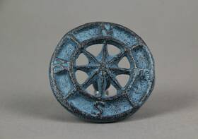 D-dw71338 Zeckos Scratch And Dent Set Of 11 Light Blue Cast Iron Compass Rose Drawer Pulls