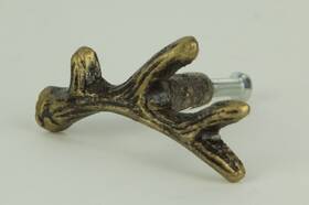 D-dw71357 Zeckos Scratch And Dent Bronze Finish Cast Iron Small Deer Antler Drawer Pull Set Of 10