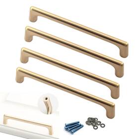 Zerniple 615855828220 96mm Brass Color Handle Pull Solid Zinc Alloy Drawer Wardrobe Kit