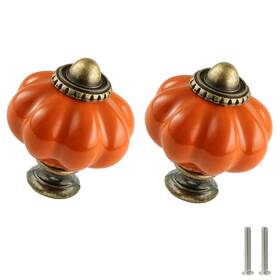 Send-h20220210-012 Zernmiarder Orange Pumpkin Knobs 12 Pack Ceramic Cabinet Vintage Drawer Pulls - Ant
