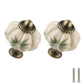Send-h20220210-088 Zernmiarder Ivory Pumpkin Knobs 12 Pack Ceramic Cabinet Vintage Drawer Pulls Antique D