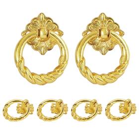 Send202200601mh Zernmiarder 6pcs Golden Flower Drop Ring Drawer Pulls Small Gold