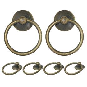 Send20220414h005sd Zernmiarder 12pcs Antique Brass Ring Drawer Pulls Vintage