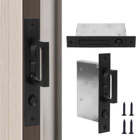 Zeyuansen 726852547035 Black Heavy Duty Edge Pull With Pop Out Ring Pocket Door -slid