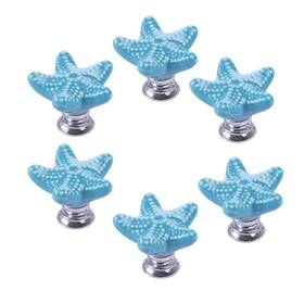 Zilucky 754111500507 Starfish Ceramic Drawer Pulls Handles For Nursery Dresser Cupboard Wardr