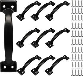 251013 Zorveiio 10pcs 6 Inch Metal Door Handles Bow Handle Large Pulls - Black