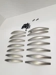 Set Of 14 Brushed Stainless Steel Elegant Handles/pulls 6 1/4" Long 5" Centers. Fixed Price $19.99.