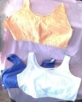 3 Women's Nobrand Sports Bras 42 Peach & Periwinkle White Sz 44. Fixed Price $12.99.