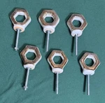 Set 6 Anthropologie Hollowed Hexagon Geo Ceramic Knob Cabinet Pulls Pre-owned. Fixed Price $30.00.