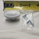 Glossy White Ceramic Oval Cabinet Knob 2IN With Fixings Contemporary Style (X28). Fixed Price $19.99.