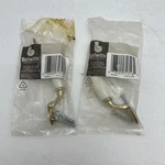 Lot Of 2 Belwith White Ceramic & Brass Cabinet Handle Pulls Drawer 3 Center. Fixed Price $9.99.