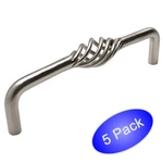 *5 Pack* Cosmas Cabinet Hardware Satin Nickel Birdcage Handle Pulls #9992-128SN. Fixed Price $15.13.